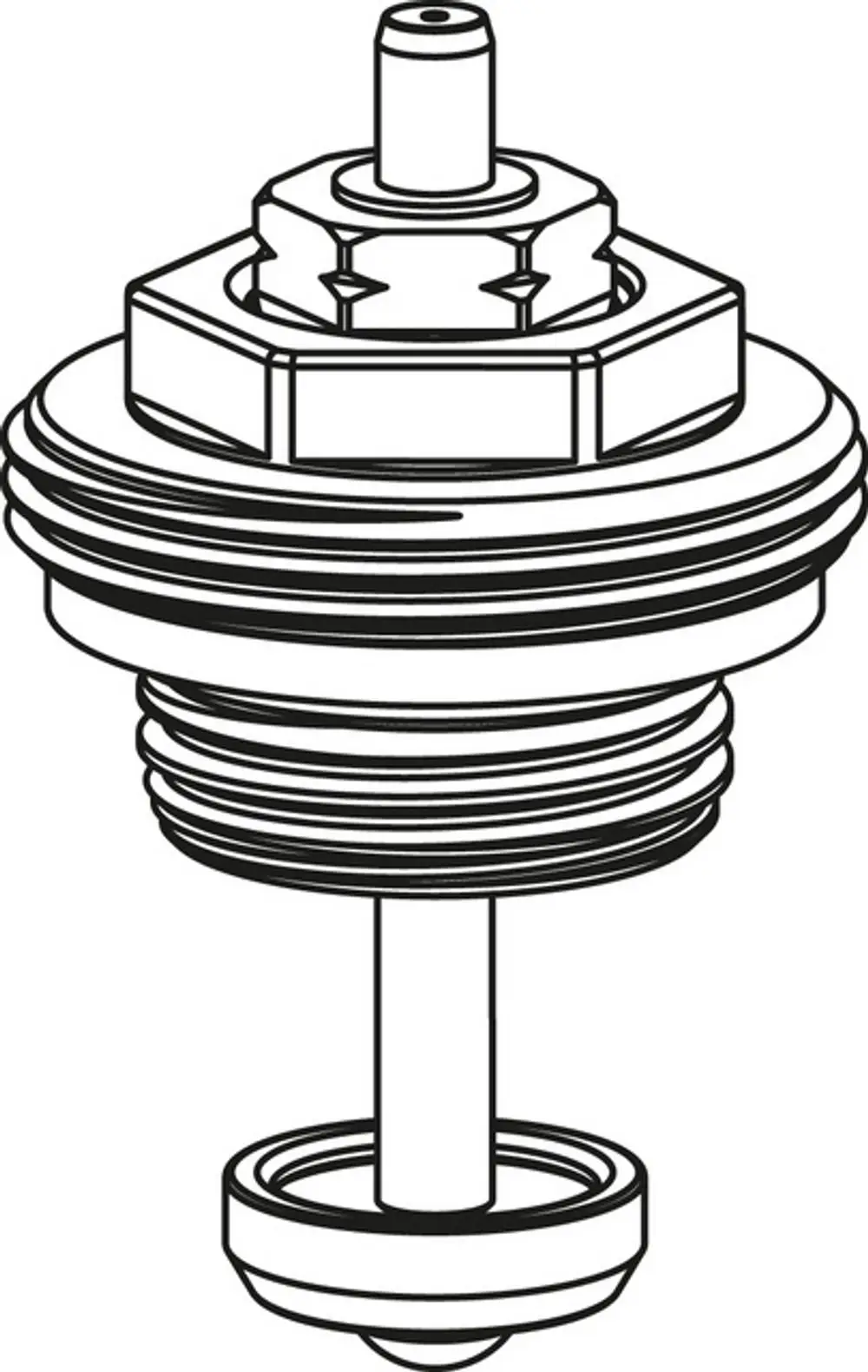 Ersatzteil von IMI Hydronic Engineering mit einem zentralen Anschluss und zylindrischer Form, geeignet für spezifische Verteileranwendungen.